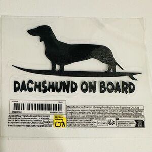 Dachshund On Board Car Decal